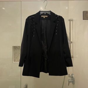 Black tie up blazer